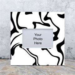 Black And White Swirl Background White Box Photo Frame 4  X 6  by Cemarart