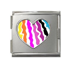 Warp Liquid Multicolor Kids Mega Link Heart Italian Charm (18mm) by Cemarart