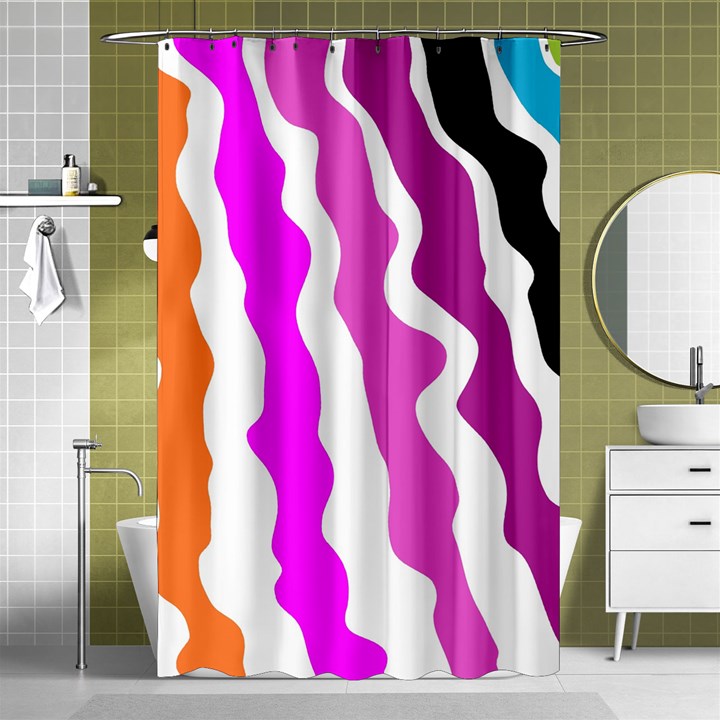 Warp Liquid Multicolor Kids Shower Curtain 48  x 72  (Small) 