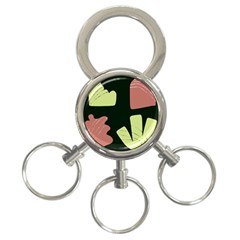 Elements Scribbles Wiggly Line 3-ring Key Chain by Cemarart