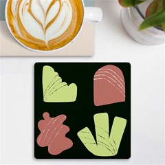 Elements Scribbles Wiggly Line Uv Print Square Tile Coaster  by Cemarart