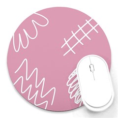 Elements Scribble Wiggly Lines Round Mousepad by Cemarart