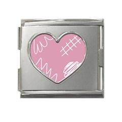 Elements Scribble Wiggly Lines Mega Link Heart Italian Charm (18mm) by Cemarart