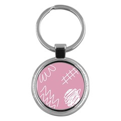 Elements Scribble Wiggly Lines Key Chain (round) by Cemarart