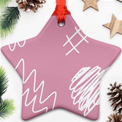 Elements Scribble Wiggly Lines Star Ornament (two Sides) by Cemarart