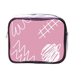 Elements Scribble Wiggly Lines Mini Toiletries Bag (one Side) by Cemarart