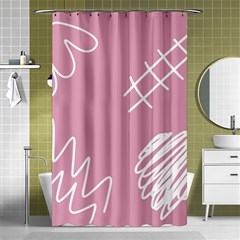 Elements Scribble Wiggly Lines Shower Curtain 48  X 72  (small)  by Cemarart