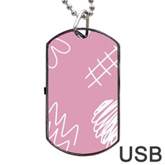 Elements Scribble Wiggly Lines Dog Tag Usb Flash (one Side) by Cemarart