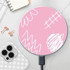 Elements Scribble Wiggly Lines Wireless Fast Charger(white) by Cemarart