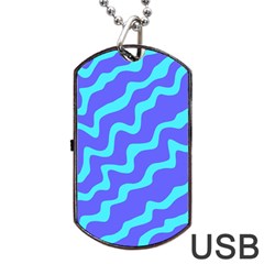 Purple Mint Turquoise Background Dog Tag Usb Flash (two Sides) by Cemarart