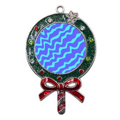 Purple Mint Turquoise Background Metal X mas Lollipop With Crystal Ornament