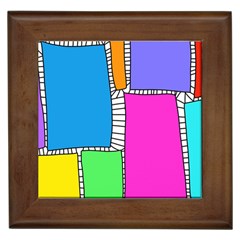 Shapes Texture Colorful Cartoon Framed Tile by Cemarart