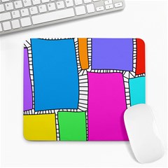 Shapes Texture Colorful Cartoon Large Mousepad by Cemarart