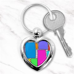 Shapes Texture Colorful Cartoon Key Chain (heart) by Cemarart