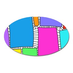 Shapes Texture Colorful Cartoon Oval Magnet by Cemarart