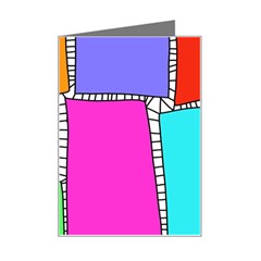 Shapes Texture Colorful Cartoon Mini Greeting Card by Cemarart