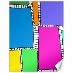 Shapes Texture Colorful Cartoon Canvas 12  X 16  by Cemarart