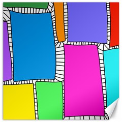 Shapes Texture Colorful Cartoon Canvas 20  X 20  by Cemarart