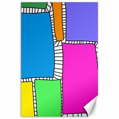 Shapes Texture Colorful Cartoon Canvas 24  X 36  by Cemarart