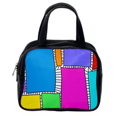 Shapes Texture Colorful Cartoon Classic Handbag (one Side) by Cemarart