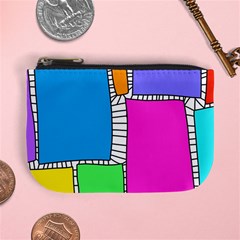 Shapes Texture Colorful Cartoon Mini Coin Purse by Cemarart