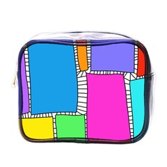 Shapes Texture Colorful Cartoon Mini Toiletries Bag (one Side) by Cemarart