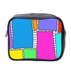 Shapes Texture Colorful Cartoon Mini Toiletries Bag (two Sides) by Cemarart