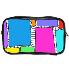 Shapes Texture Colorful Cartoon Toiletries Bag (one Side) by Cemarart