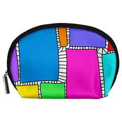 Shapes Texture Colorful Cartoon Accessory Pouch (large) by Cemarart