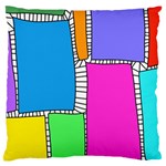 Shapes Texture Colorful Cartoon Large Premium Plush Fleece Cushion Case (One Side) Front