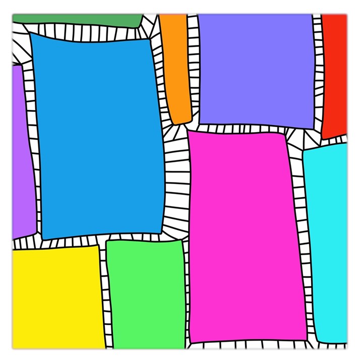 Shapes Texture Colorful Cartoon Square Satin Scarf (36  x 36 )