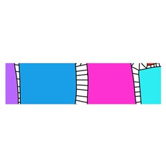 Shapes Texture Colorful Cartoon Oblong Satin Scarf (16  X 60 ) by Cemarart