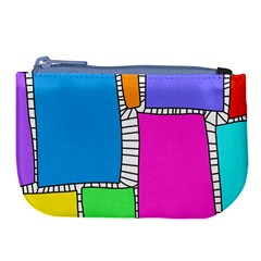 Shapes Texture Colorful Cartoon Large Coin Purse by Cemarart