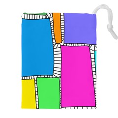 Shapes Texture Colorful Cartoon Drawstring Pouch (5xl) by Cemarart