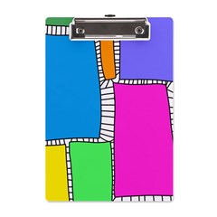 Shapes Texture Colorful Cartoon A5 Acrylic Clipboard by Cemarart