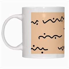 Lines Dots Pattern Abstract White Mug by Cemarart