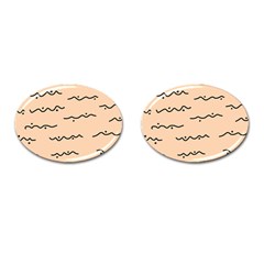 Lines Dots Pattern Abstract Cufflinks (oval) by Cemarart