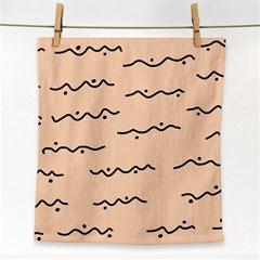 Lines Dots Pattern Abstract Face Towel by Cemarart