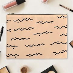 Lines Dots Pattern Abstract Cosmetic Bag (xl) by Cemarart