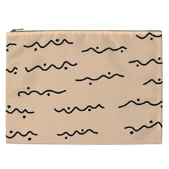 Lines Dots Pattern Abstract Cosmetic Bag (xxl)