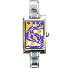 Print Pattern Warp Lines Rectangle Italian Charm Watch