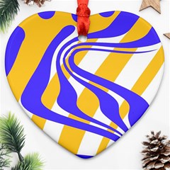 Print Pattern Warp Lines Ornament (heart) by Cemarart