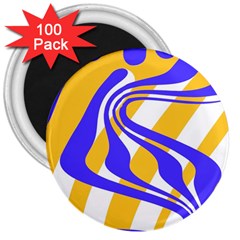 Print Pattern Warp Lines 3  Magnets (100 Pack) by Cemarart