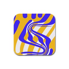 Print Pattern Warp Lines Rubber Square Coaster (4 pack)