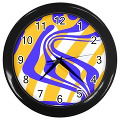 Print Pattern Warp Lines Wall Clock (black) by Cemarart