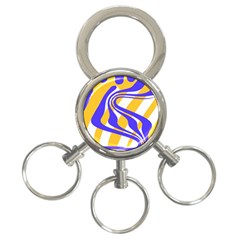 Print Pattern Warp Lines 3-Ring Key Chain