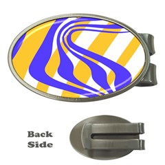 Print Pattern Warp Lines Money Clips (Oval) 