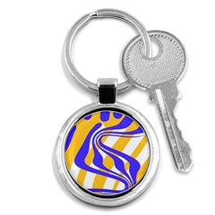 Print Pattern Warp Lines Key Chain (Round)