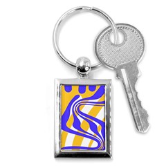 Print Pattern Warp Lines Key Chain (Rectangle)