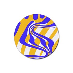 Print Pattern Warp Lines Rubber Round Coaster (4 pack)